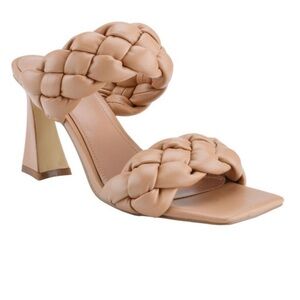 New Marc Fischer Tan braided mule‎ sandal 💚 Size 8
